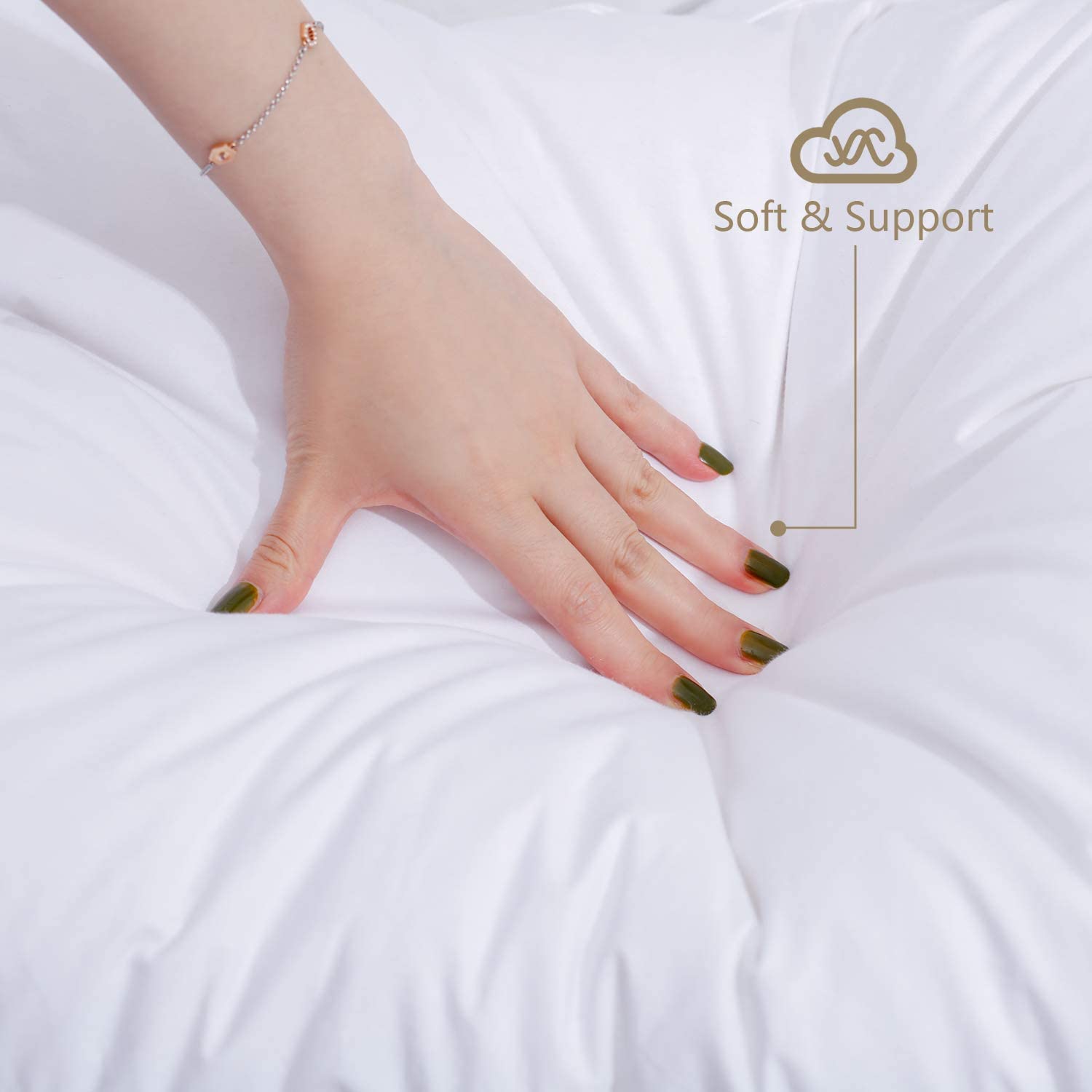 Damome Size: Queen Down Pillows for Sleeping(2 Pack), queen(20inx30in)-White Goose Down Feather Bed Pillow Inserts, 100% Brushed Cotton Cover 40s/2, 233 Thread Count, Lightweight, for All Sleep